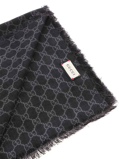 gucci scarf black and red|Gucci scarf with fur trim.